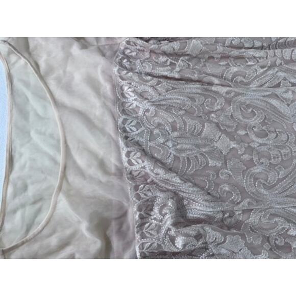 "LAUNDRY" Cream Lace Midi Dress SZ 10 Mesh Sunday Dress Wedding Formal Evening - Picture 5 of 9